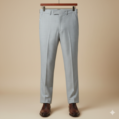 Trouser Fabric Raymond Poly Viscose Mild Check Colour Silver Grey