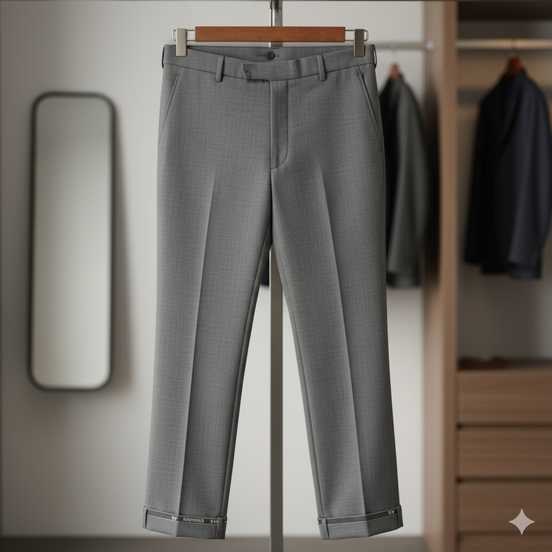 Trouser Fabric Raymond Poly Viscose Mix Check Colour Light Greenish Grey