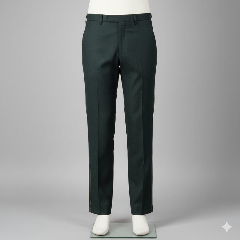 Trouser Fabric Reid & Taylor 90s Wool Blended Plain Color Dark Fedgrau Green