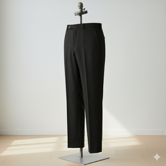 Trouser Fabric Reid & Taylor Super 100s Wool Blended Textured Color Black