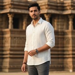 Shirt Fabric Linen Club Pure Linen Broad Lining Colour Light Brown N Off White