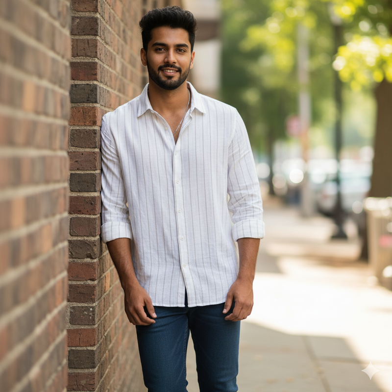 Shirt Fabric Linen Club Pure Linen Broad Lining Colour Brown N Off White