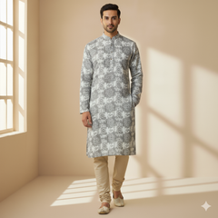Shirt n Kurta Fabric Stiff Pure Cotton Premium Digital Printed Colour Soft Black