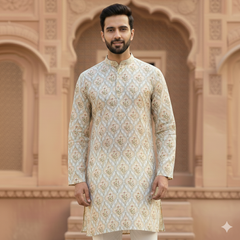 Shirt n Kurta Fabric Stiff Pure Cotton Premium Digital Printed Colour Tan Brown