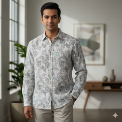 Shirt Fabric ManTire 100% Cotton Premium Linen Look Printed Colour Fluro sent