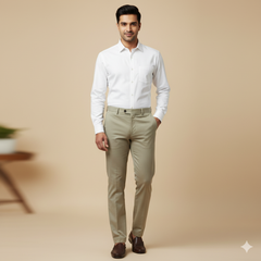 Trouser Fabric Siyaram 4Way Lycra Premium Plain Colour Light Camel Brown