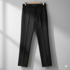 Graviera Men's 4Way Lycra Premium Plain Pant Fabric Color Z Black