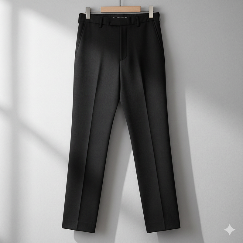 Graviera Men's 4Way Lycra Premium Plain Pant Fabric Color Z Black