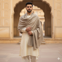 Modella 100% Wool Shawl Lohi Kashmiri Toosha Light Brown