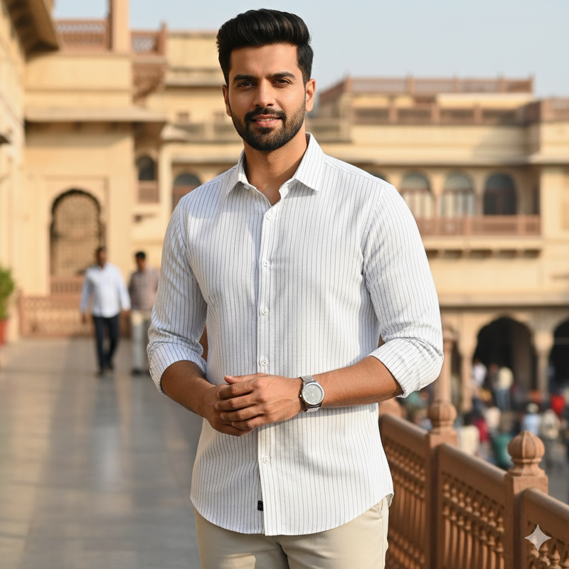 Shirt Fabric Raymond Pure Cotton Lining Colour Black N White