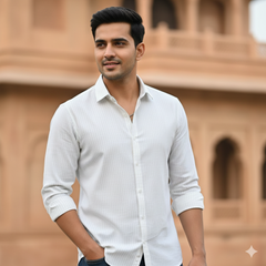 Shirt Fabric Raymond  100% Premium Cotton Lining Colour Brown N Off White