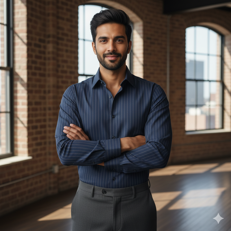 Shirt Fabric Raymond  100% Premium Cotton Lining Colour Indigo Blue