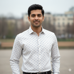 Shirt Fabric Raymond  100% Premium Cotton Printed Colour Blue N White