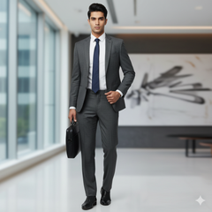 Trouser Fabric Canetti Italy Luxury TR Slub Colour Greyish Green