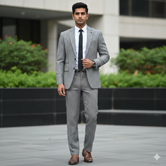 Trouser Fabric Canetti Italy Luxury TR Zig Zag Colour Black N Greyish