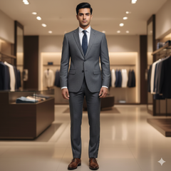 Trouser Fabric Canetti Italy Luxury TR Broad Lining Colour Grey