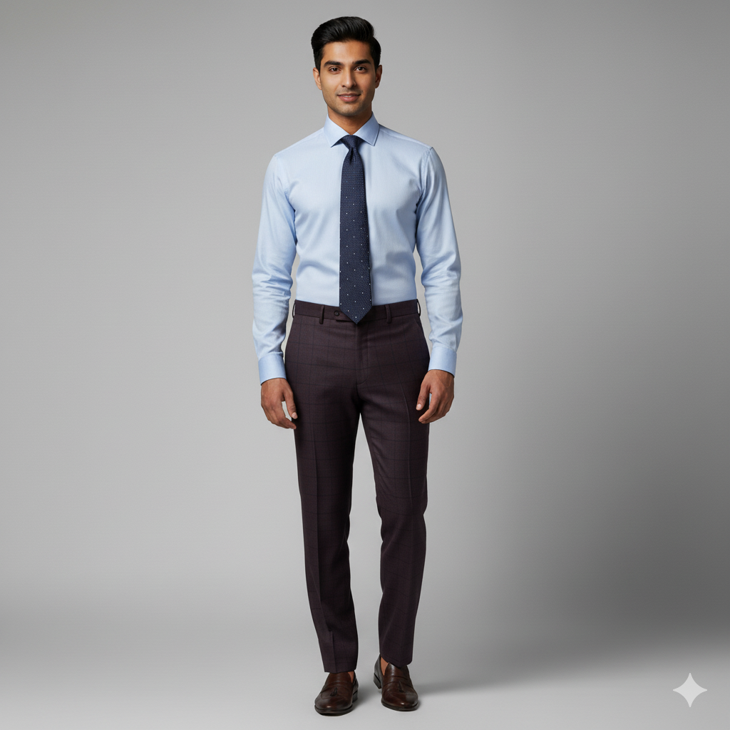 Trouser Fabric Canetti Italy Luxury TR Check Colour Wine