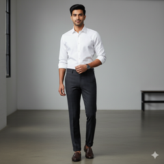 Trouser Fabric Canetti Italy Luxury TR Broad Check Colour Steal Grey