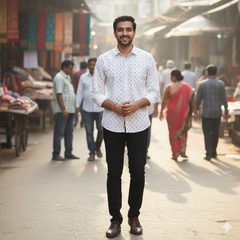 Shirt Fabric Raymond  100% Premium Cotton Printed Colour Grey N Brown