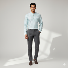 Shirt Fabric Raymond  100% Premium Cotton Printed Colour Pistachio Green