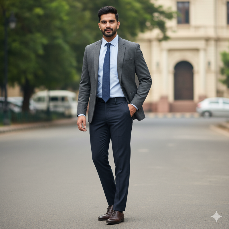 Trouser Fabric Donear Poly Viscose Pin Lining Colour Dark Blue