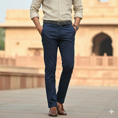 Trouser Fabric Graviera 4Way Lycra Premium Plain Color Sapphire Blue