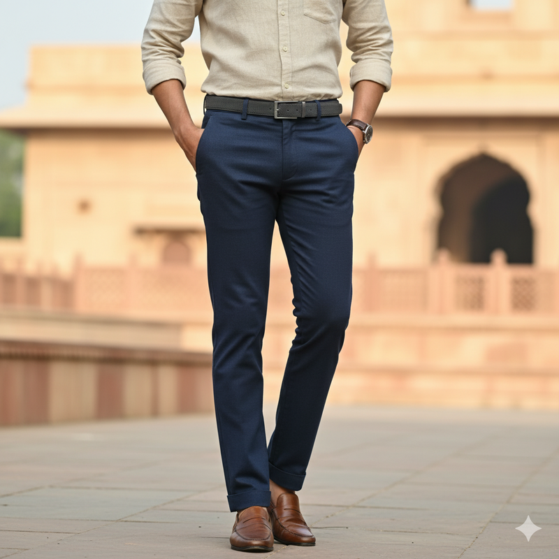 Trouser Fabric Graviera 4Way Lycra Premium Plain Color Sapphire Blue