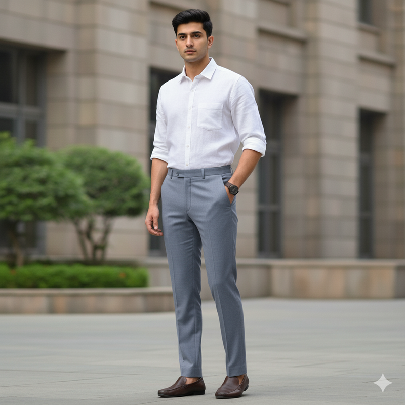 Trouser Fabric Graviera 4Way Lycra Premium Plain Color Ice Blue