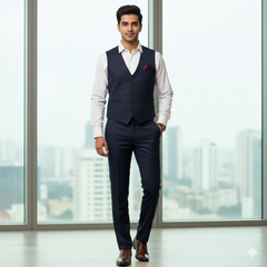 Trouser Fabric Donear 4Way Lycra Premium Pin Lining Colour Indigo Blue