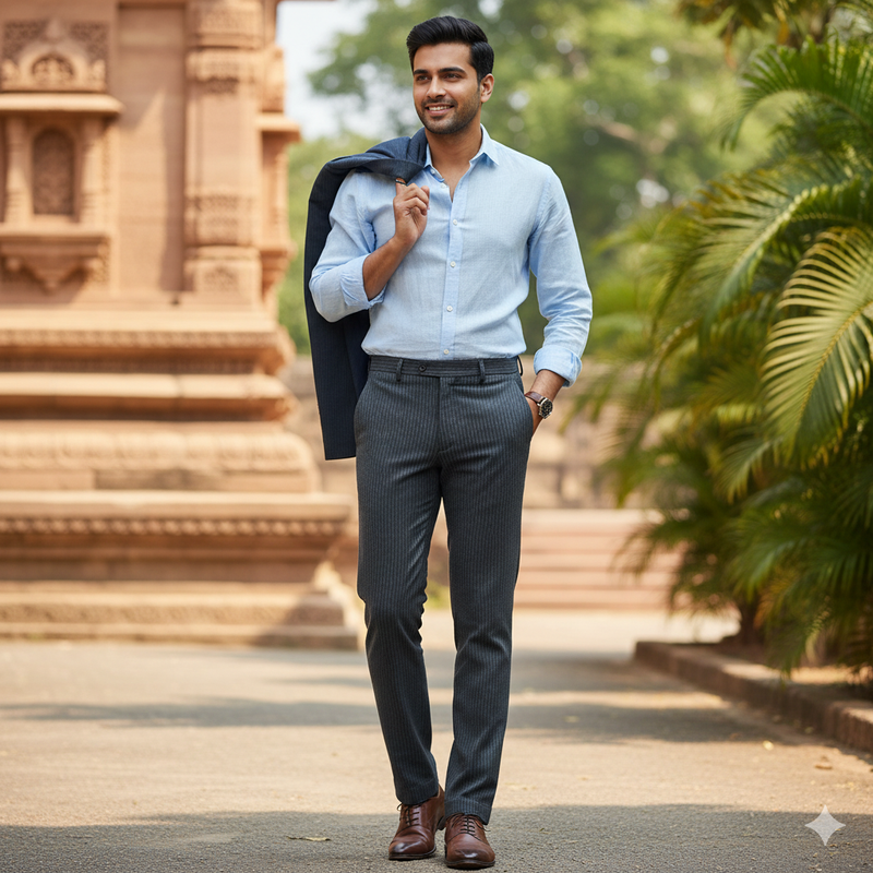 Trouser Fabric Donear Poly Viscose Pin Lining Colour Grey