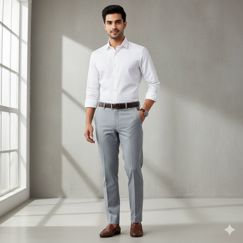 Trouser Fabric Donear 4Way Lycra Premium Broad Lining Colour Bluish Silver