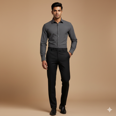 Trouser Fabric Donear 4Way Lycra Premium Broad Lining Colour Dull Black