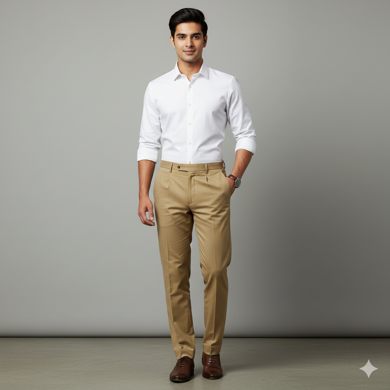 Trouser Fabric Donear Pure Cotton Plain Colour Matellic Gold