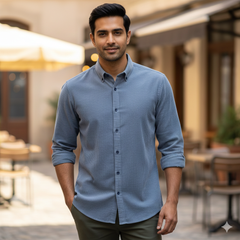 Courdray Raymond Pure Cotton stretchable Shirt Fabric Colour Blue