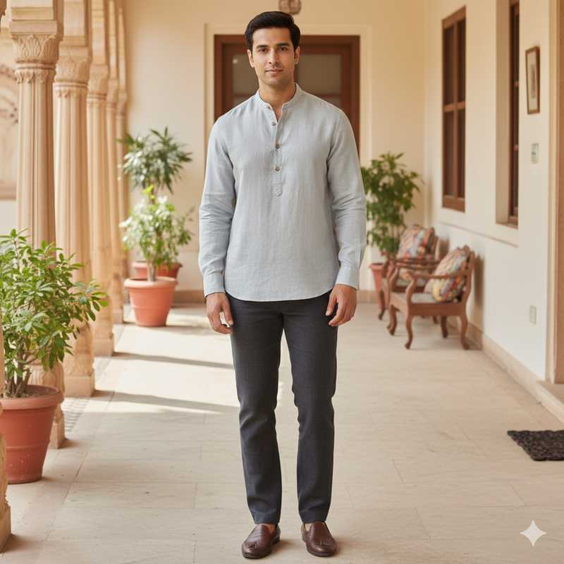 Shirt Fabric Donear 100% Linen 60Lea Plain Colour Lace Brown