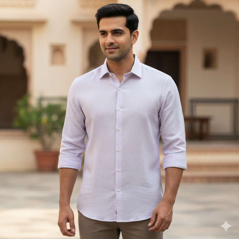 Shirt Fabric Donear 100% Linen 60Lea Plain colour Crepe Pink