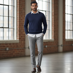 Trouser Fabric Reid & Taylor Super Luxurious 110s 50%Wool Blended Slub Color Grandma Grey