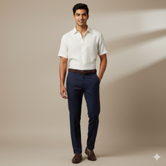 Trouser Fabric eid & Taylor Super 110s Stretchable 60% Wool Plain Color Blue