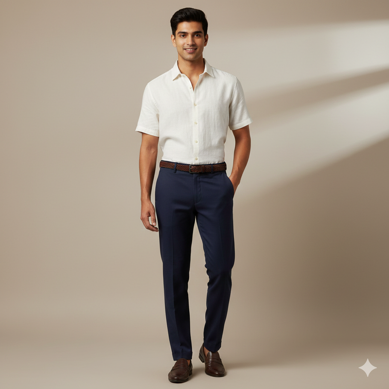 Trouser Fabric eid & Taylor Super 110s Stretchable 60% Wool Plain Color Blue