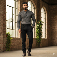 Trouser Fabric Reid & Taylor Super 130s 30%Wool Blended Dobby Color Black