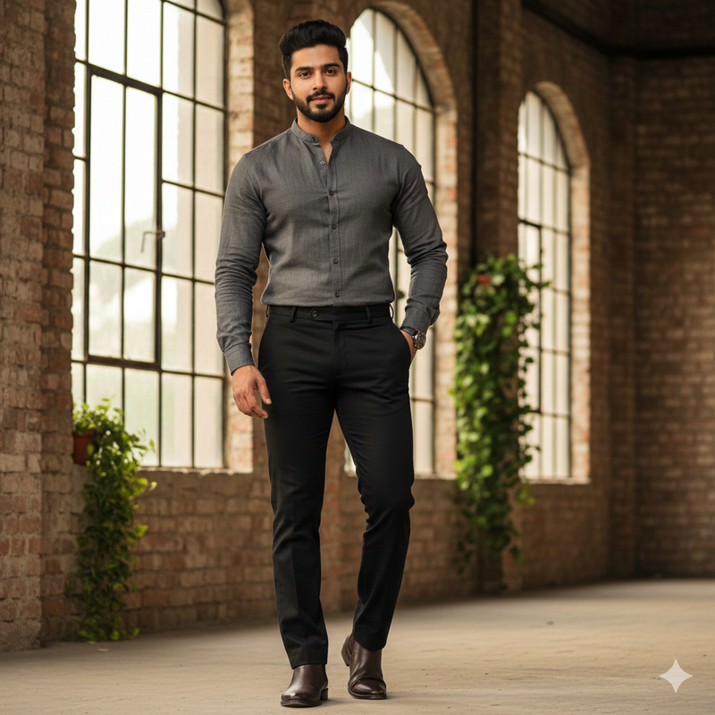 Trouser Fabric Reid & Taylor Super 130s 30%Wool Blended Dobby Color Black