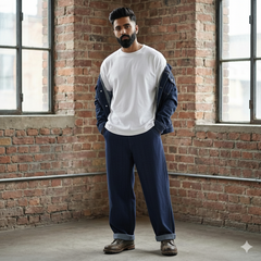 Jeans Fabric Arvind Men’s Cotton Denim Unstitched Stretchable Fabric Colour Midnight Blue