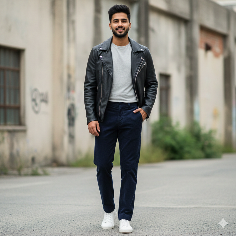 Trouser Fabric Arvnd Denim Stretchable Courdray Colour Blackish Blue