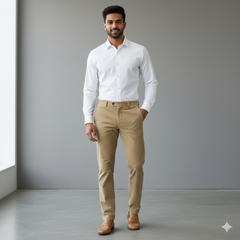 Trouser Fabric Arvind Denim Stretchable Courdray Colour Golden Brown