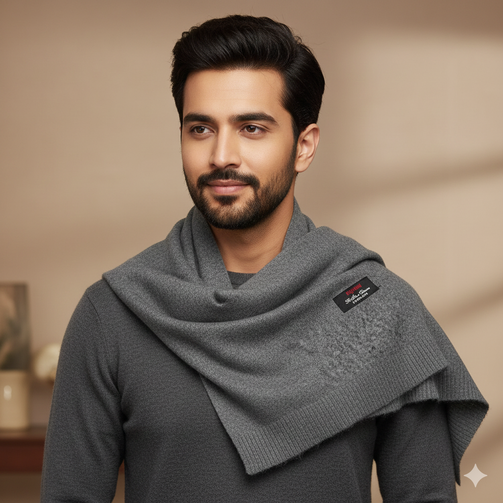 Raymond woollen Narmada Thick Shawl Lohi premium Quality Colour Dark Grey