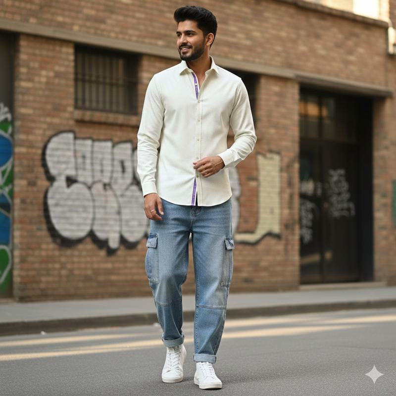 Shirt Fabric Soktas Finest Giza Cotton Herringbone Colour Ash Brown