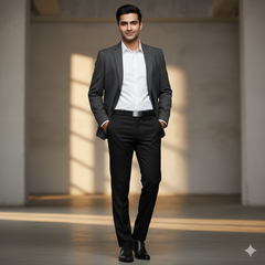 Trouser Fabric Raymond Pure Cotton Plain Lycra Color Cedar Coffee