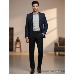 Trouser Faric Siyaram 4Way Lycra Premium Plain Colour Black