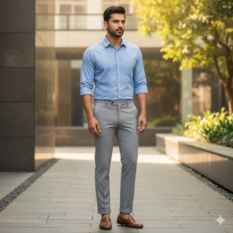 Trouser Fabric Raymond Super 140s Merino Wool Blended Plain Colour Metallic Silver