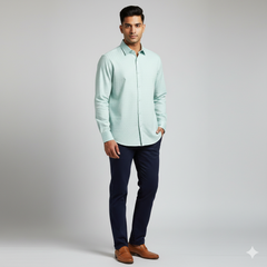 Shirt Fabric Soktas Finest Giza Cotton Jacquard Colour Celadon Green